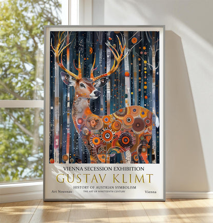 Gustav Klimt Deer Print – Vintage Art Print on Premium Paper Poster