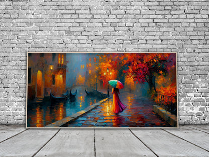 Venice Impressionist Oil Painting Panoramic Print