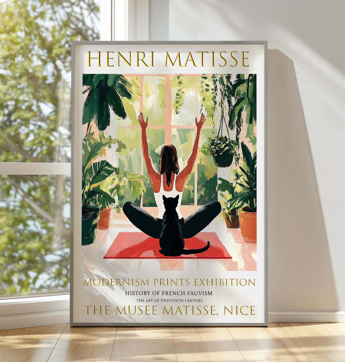 Yoga Cat Henri Matisse Art Print: Fauvist Tropical Painting