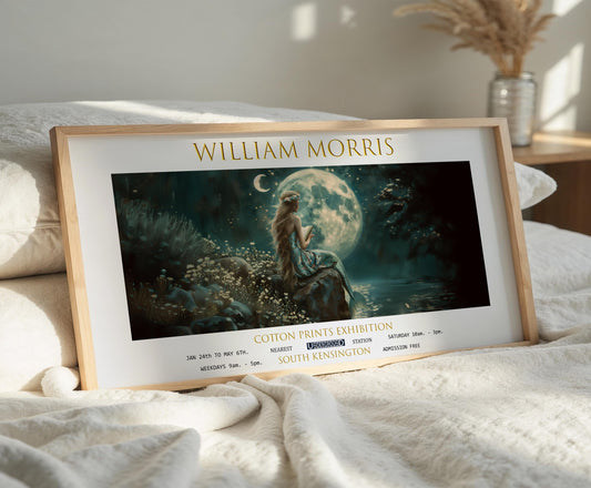 Print, Mermaid William Morris Panoramic: Vintage Fantasy Wall Art