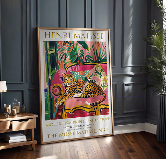 Leopard Chaise Poster, Matisse Style Wall Art