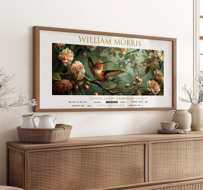 William Morris Hummingbird Print: Vintage Floral Botanical Art