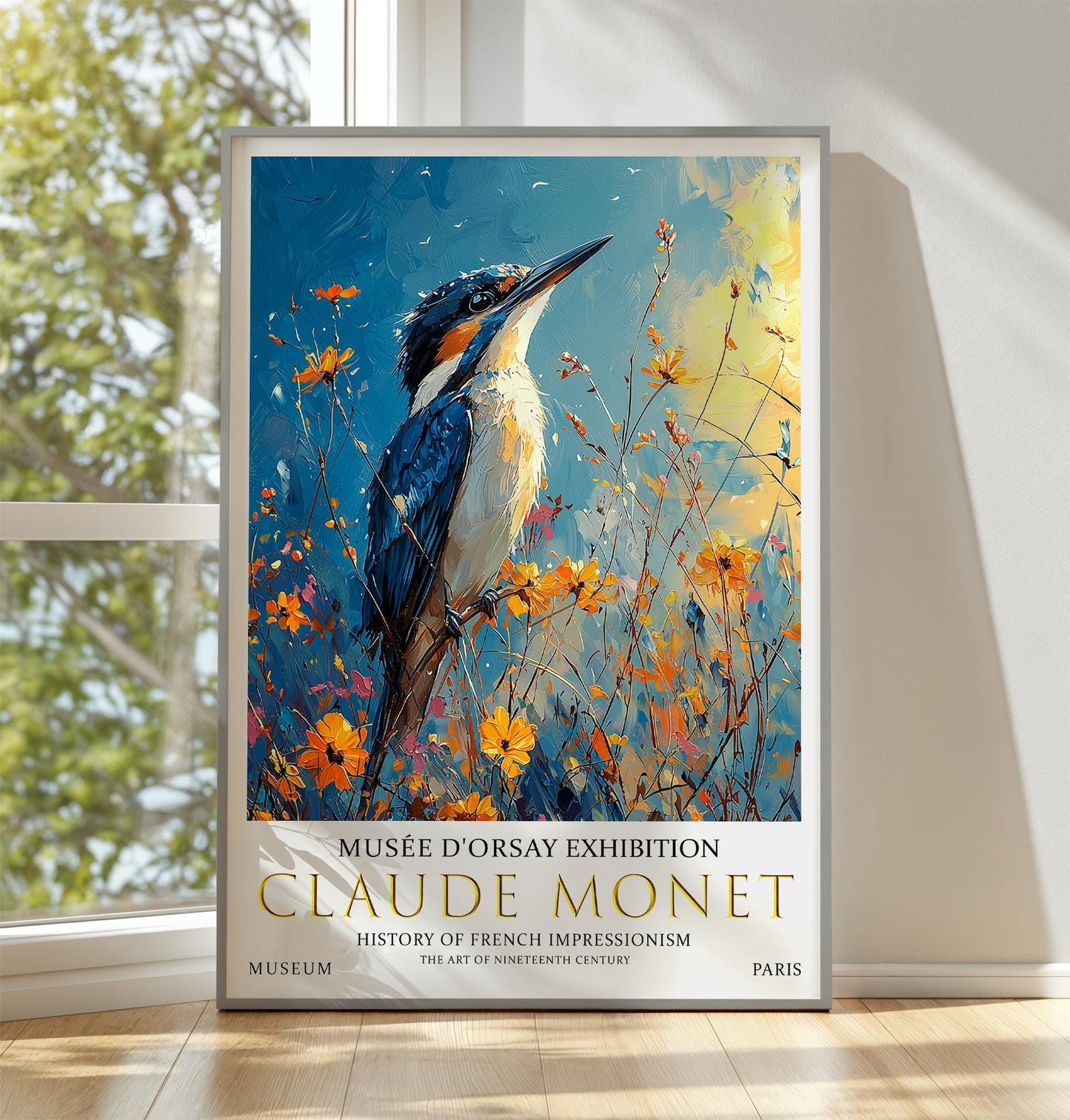 Claude Monet Kingfisher Print: Vintage Impressionist Wall Art