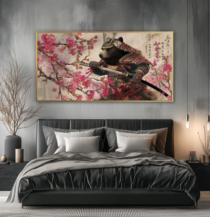 Japanese Bear Samurai Warrior Print: Ukiyo-e Japandi Art