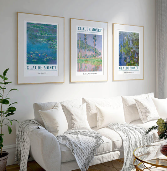 Claude Monet Floral Print Set: Impressionist Vintage Decor