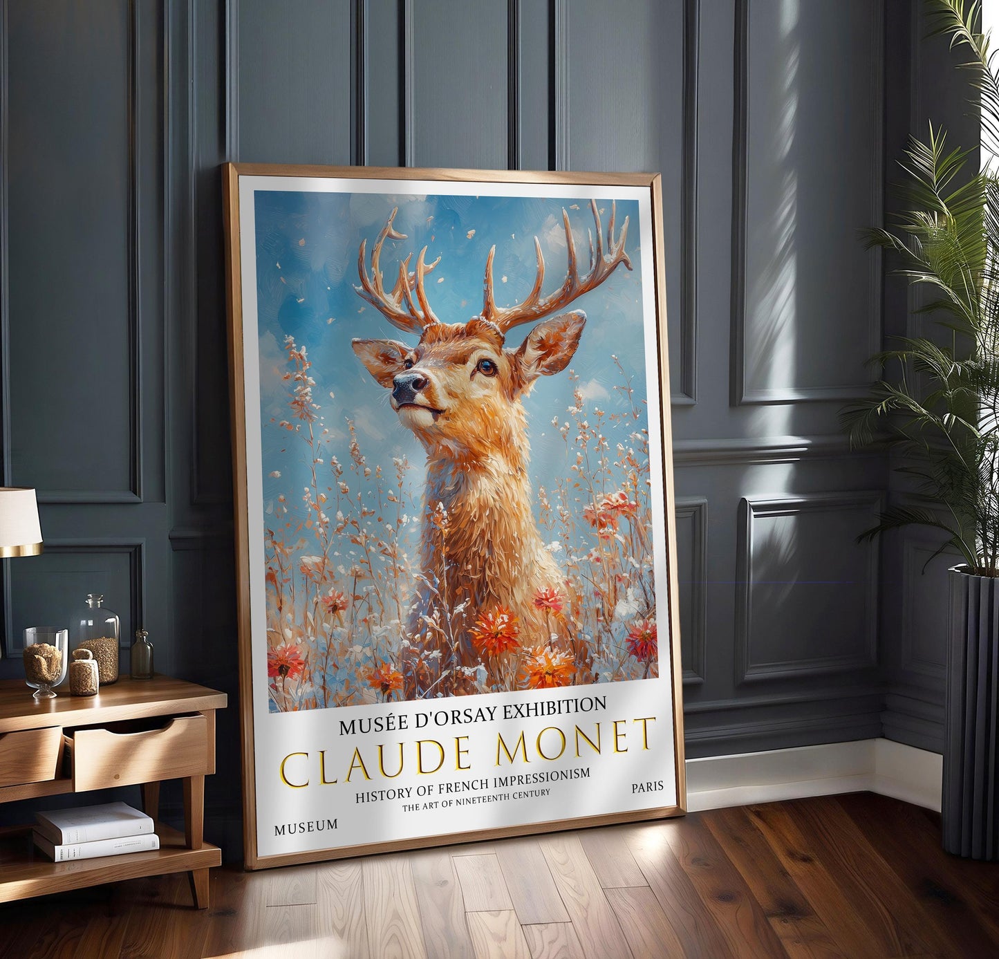 Claude Monet Stag Print: Vintage Impressionist Wall Art