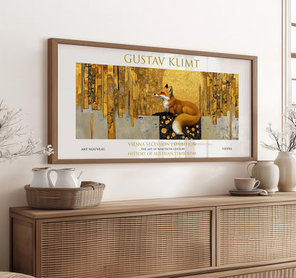 Gustav Klimt Fox Print: Art Nouveau Golden Forest Poster