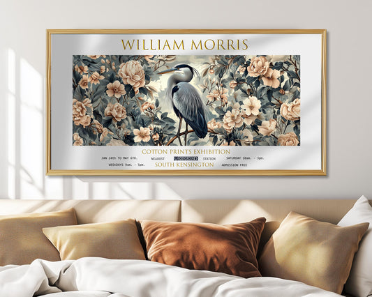 William Morris Heron Print: Vintage Botanical Wall Art