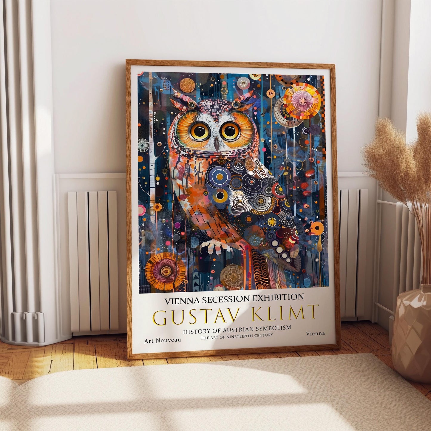 Gustav Klimt Owl Print – Art Nouveau Vintage Wall Art on Premium Paper