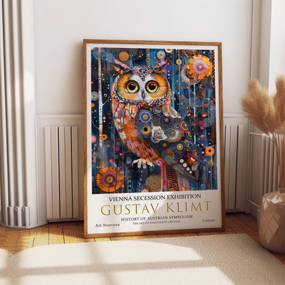 Gustav Klimt Owl Print – Art Nouveau Vintage Wall Art on Premium Paper