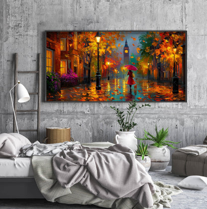 Impressionist Oil Painting London PANORAMIC WALL ART Unframed Picture Print