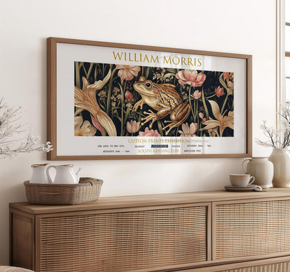 William Morris Frog Art Print: Vintage Botanical Panoramic Poster