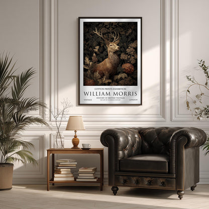 William Morris Stag Print: Vintage Botanical Dark Academia Wall Art