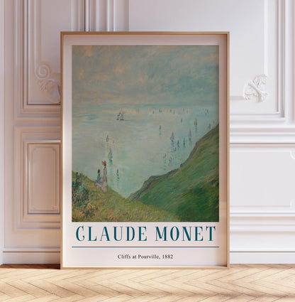 Monet "Cliffs at Pourville" Print: Vintage Impressionist Wall Art