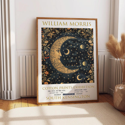 William Morris Print – Vintage Textiles Art | Botanical Wall Art, Moon & Stars