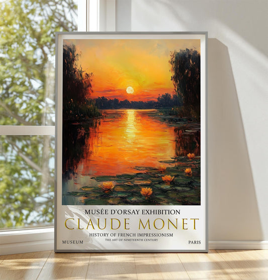 Print, Claude Monet Water Lilies, Impressionist Unframed Wall Art