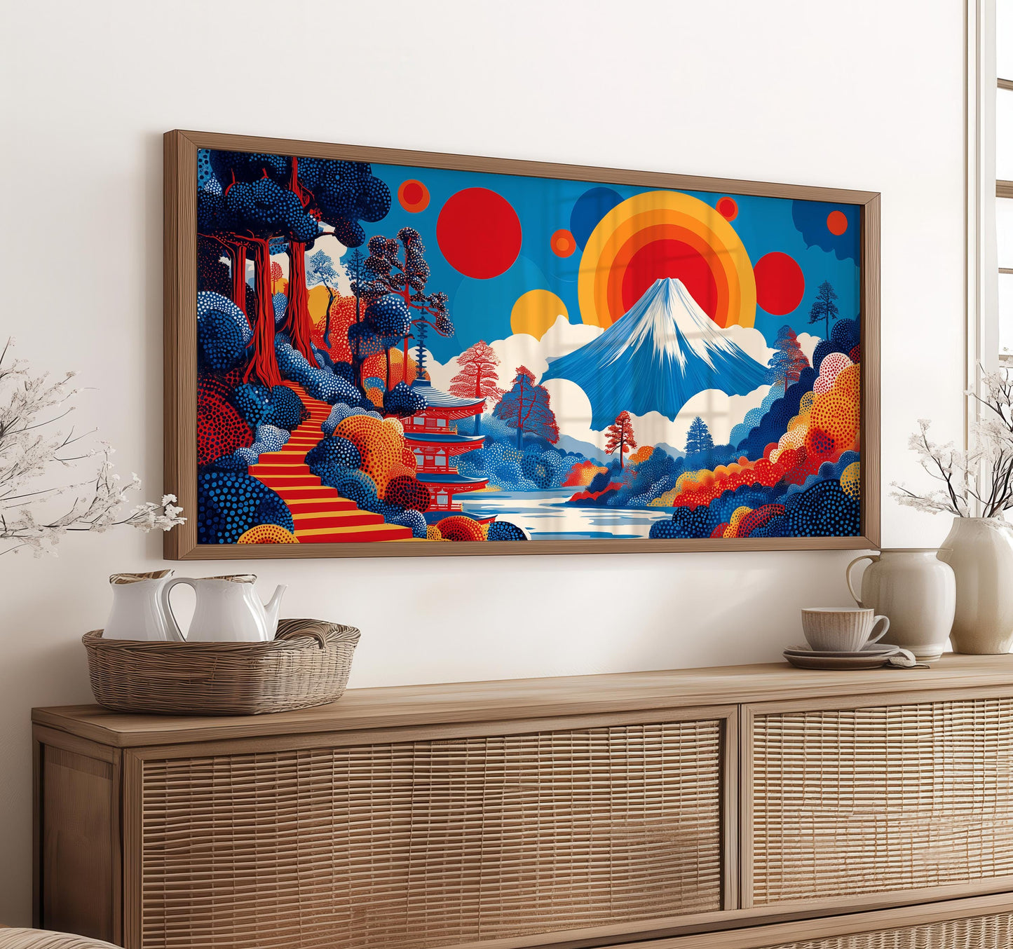 Japanese Mount Fuji Panoramic Print – Abstract Wall Art – Japanese Landscape