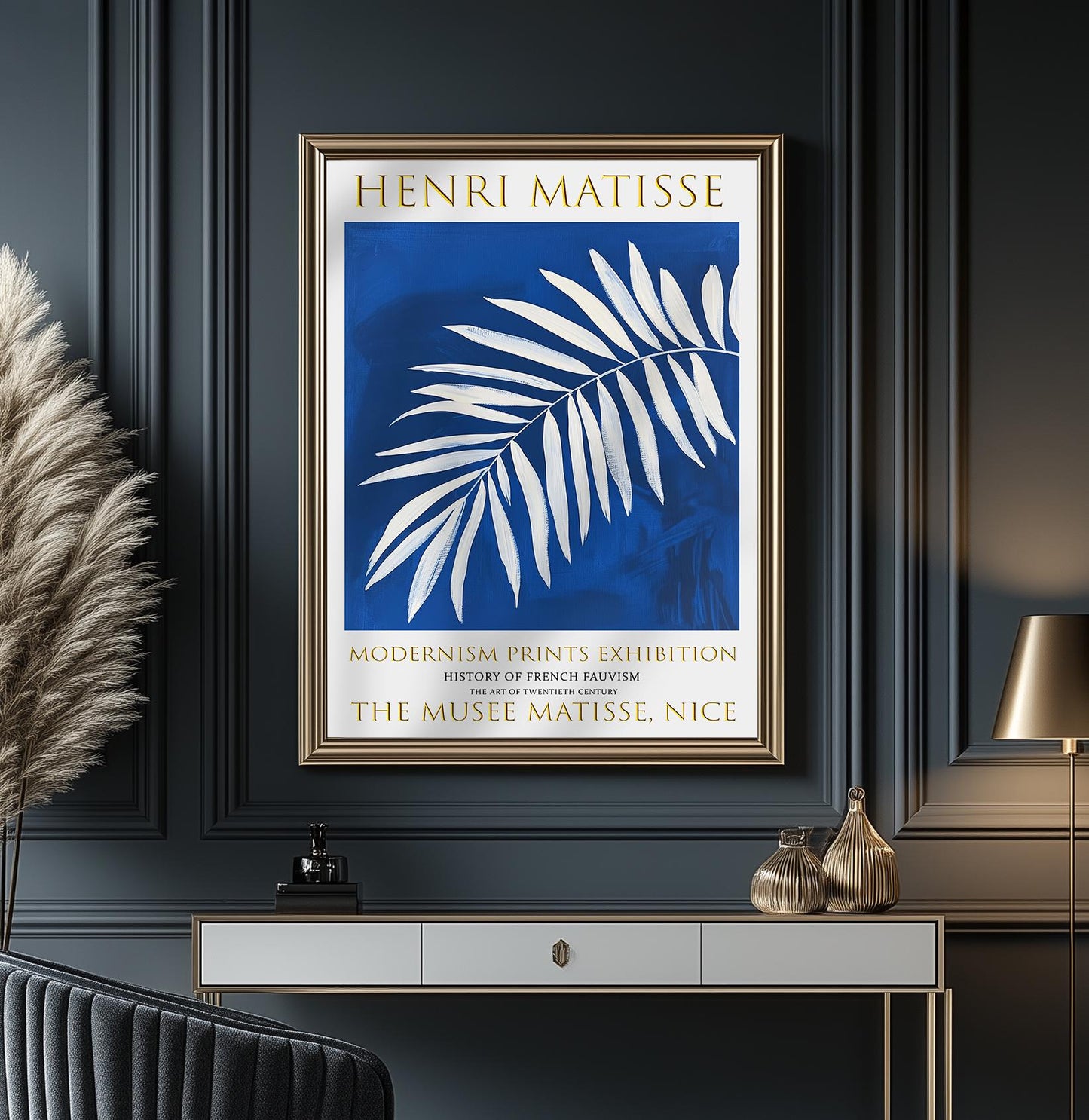 Matisse Exhibition Poster: Fauvism Blue Leaf Print