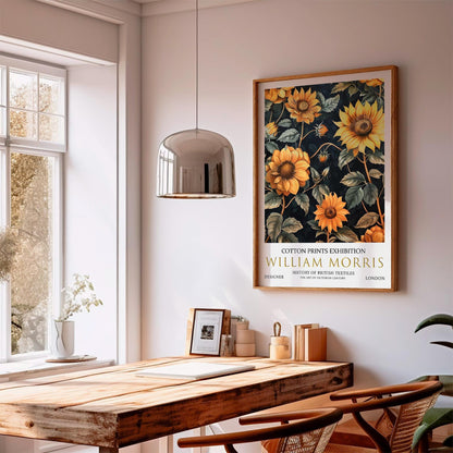 William Morris Print - Vintage Art Poster | Botanical Wall Art, Sunflower Floral Design