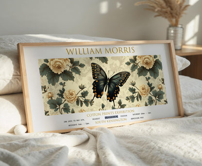 William Morris Butterfly Print: Vintage Floral Art, Textiles Design