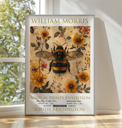 William Morris bee Poster Print, Bumblebee Wall Art