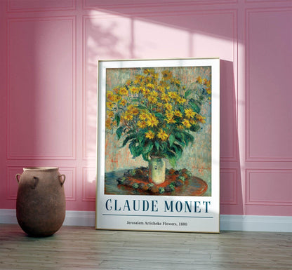 Monet Jerusalem Artichoke Flowers Print: Vintage French Impressionism