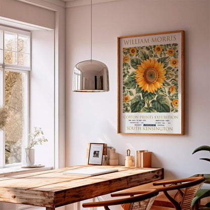 William Morris Sunflower Print: Vintage Exhibition Poster