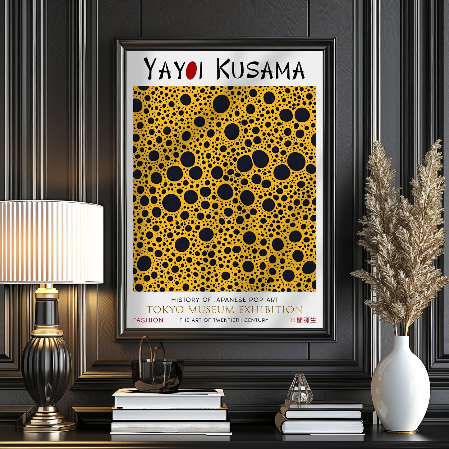 Japanese Polka Dot PRINT WALL ART Picture Poster