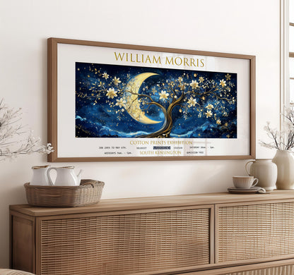William Morris Moon & Stars Print: Vintage Celestial Art