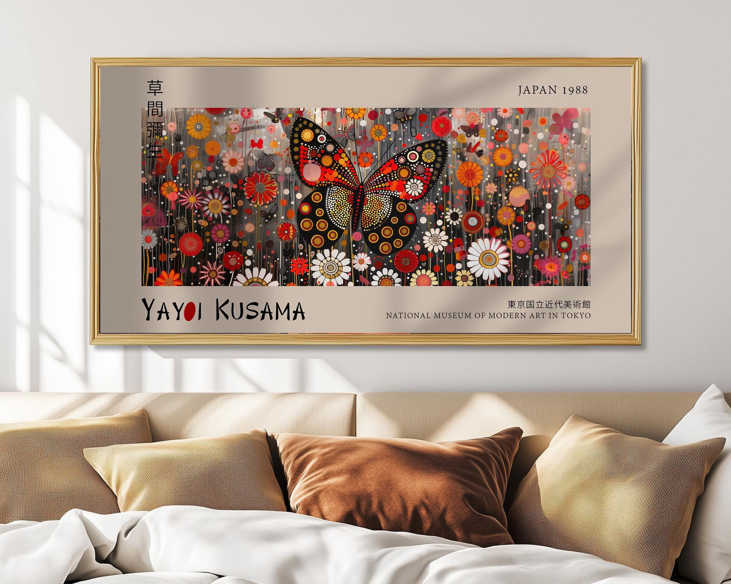 Yayoi Kusama Butterfly Print: Japanese Floral Modern Art