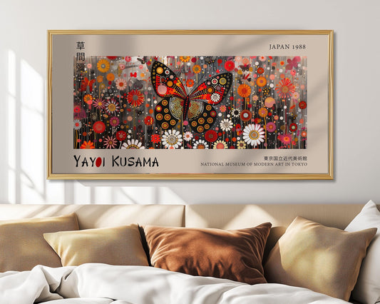 Yayoi Kusama Butterfly Print: Japanese Floral Modern Art