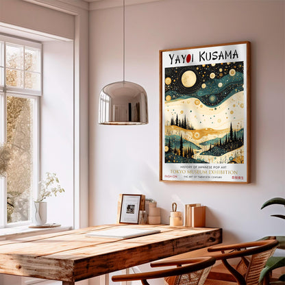 Yayoi Kusama Forest Moon & Stars WALL ART PRINT Picture Poster