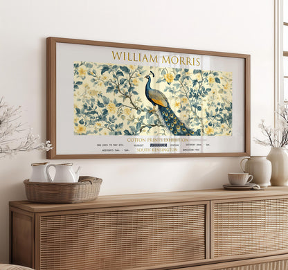 William Morris Peacock Print: Vintage Floral Exhibition Art