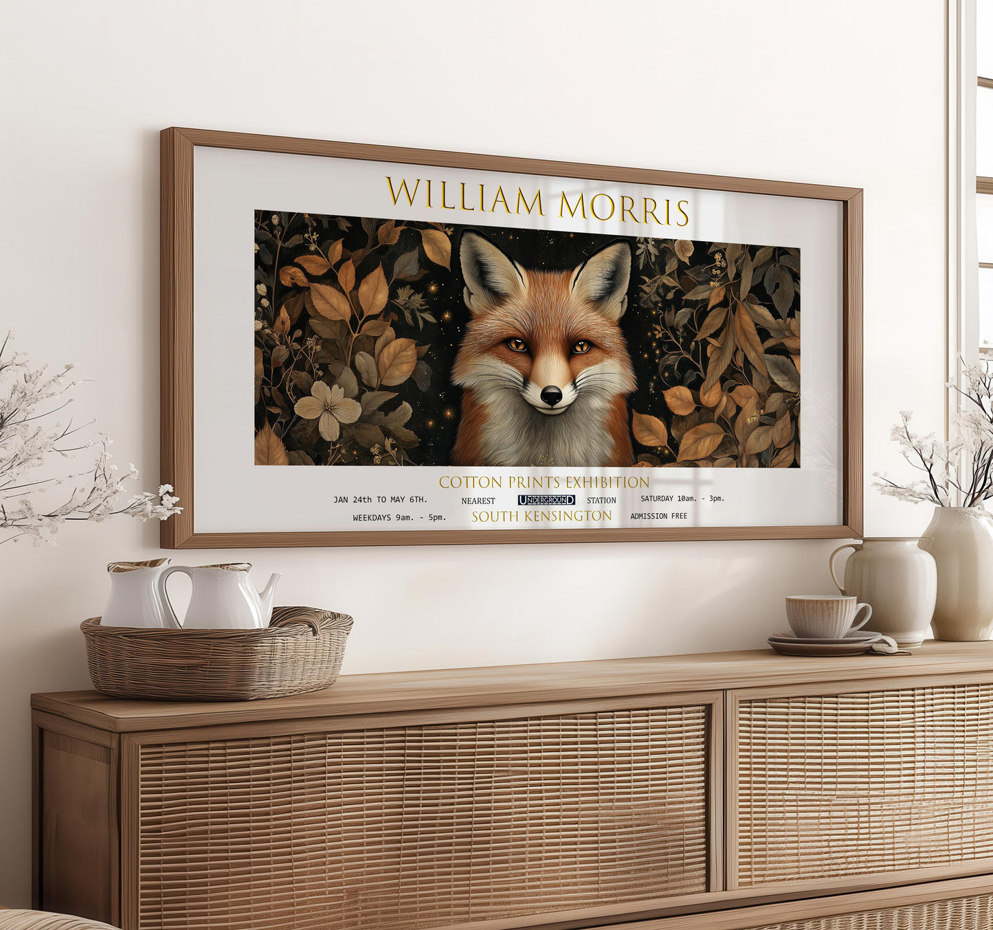 William Morris Fox Art Print: Vintage Botanical Exhibition Poster