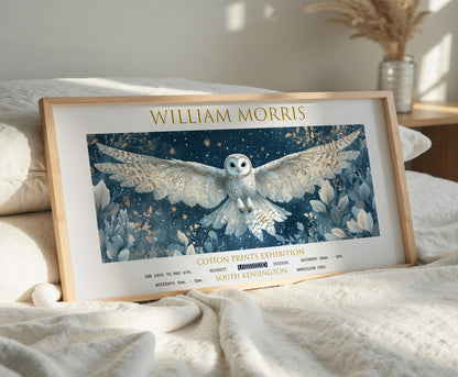 William Morris Owl Print: Vintage Exhibition Poster, Textiles Art