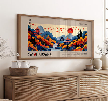 Yayoi Kusama Inspired Japanese Landscape Print: Gallery Wall Art