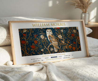 William Morris Owl Print: Vintage Floral Botanical Art