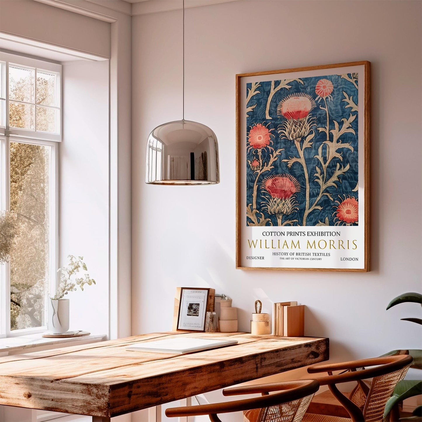 Print, William Morris Thistle Botanical, Arts and Crafts Floral Wall Art