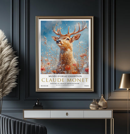 Claude Monet Stag Print: Vintage Impressionist Wall Art
