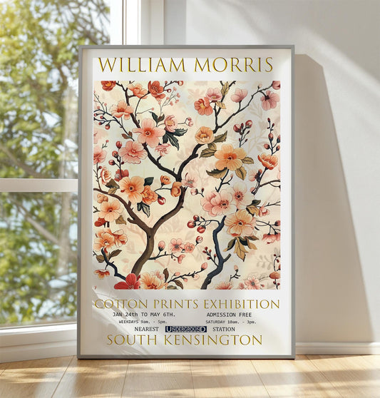 Vintage Floral Wall Art – William Morris Cherry Blossom Print on Premium Paper