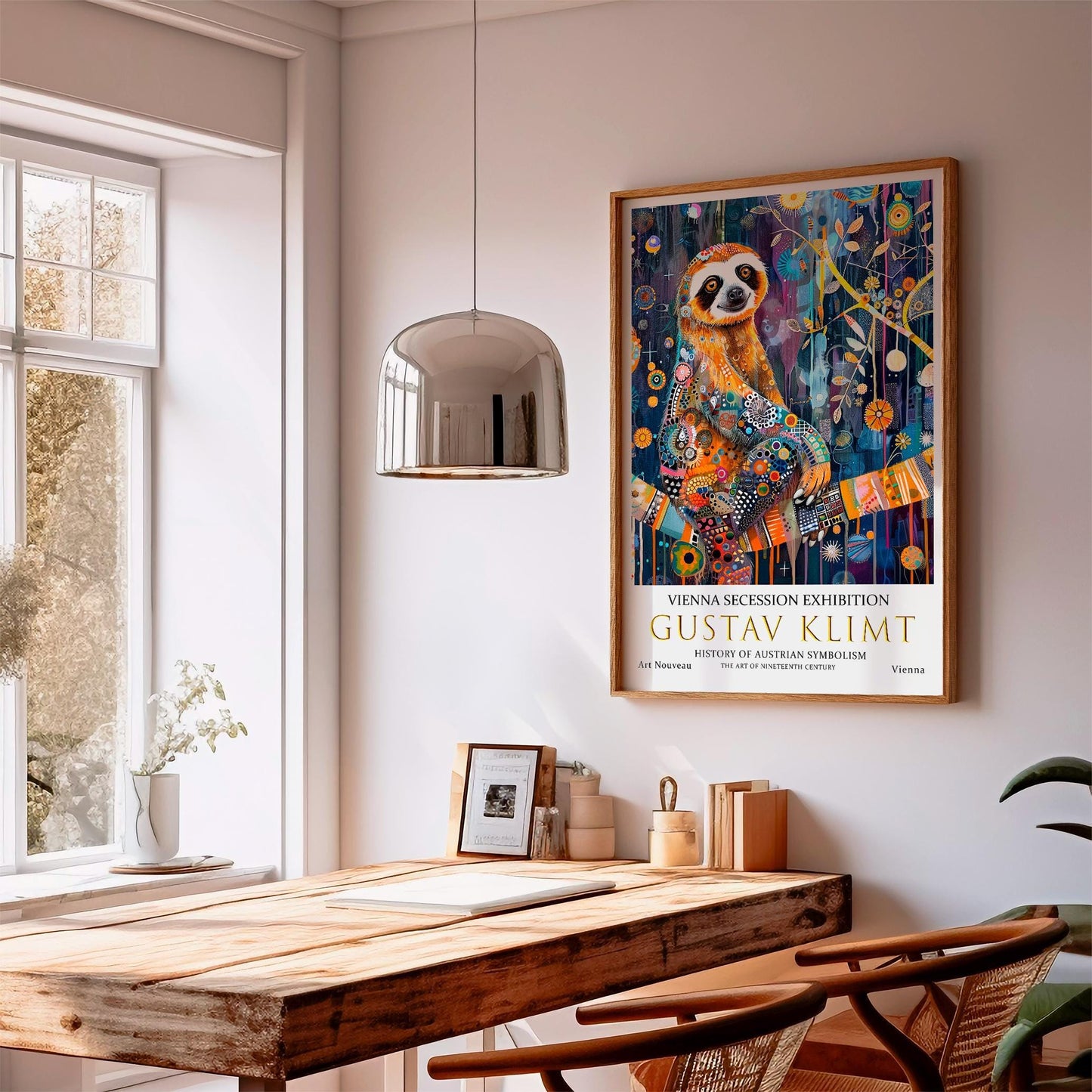 Gustav Klimt Print – Art Nouveau Poster Featuring Klimt Sloth Artwork on Premium Paper