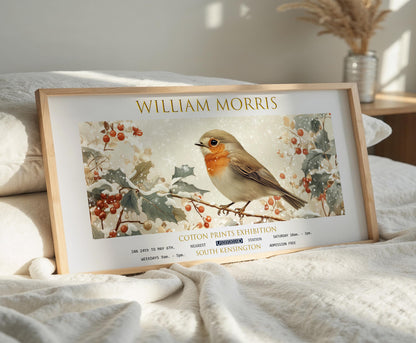 Print: William Morris Robin and Holly, Panoramic Wall Art