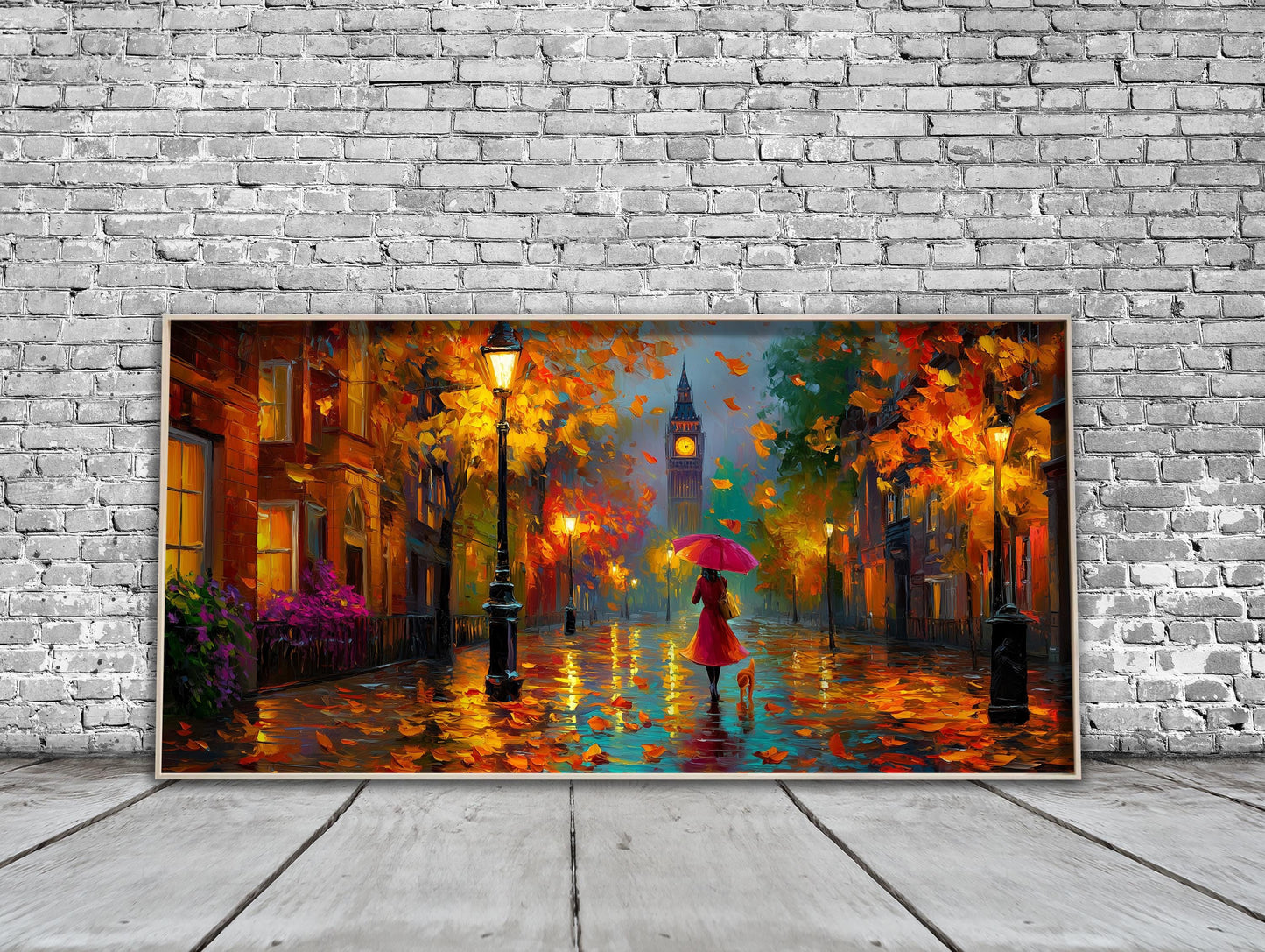 Impressionist Oil Painting London PANORAMIC WALL ART Unframed Picture Print