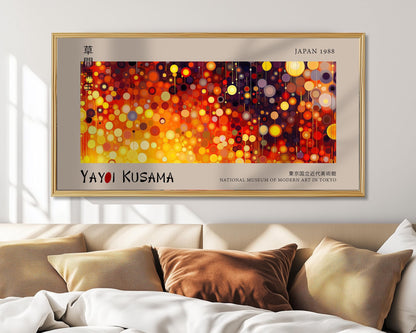 Japanese Abstract Panoramic Print – Yayoi Kusama Inspired