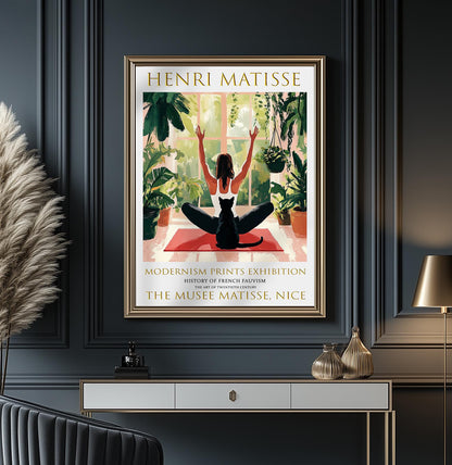 Yoga Cat Henri Matisse Art Print: Fauvist Tropical Painting