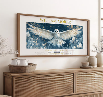 William Morris Owl Print: Vintage Exhibition Poster, Textiles Art