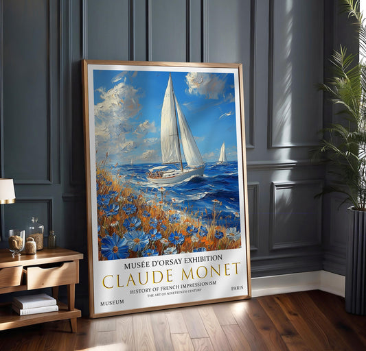 Monet Sailing Boat Art Print: French Impressionist Seascape Poster