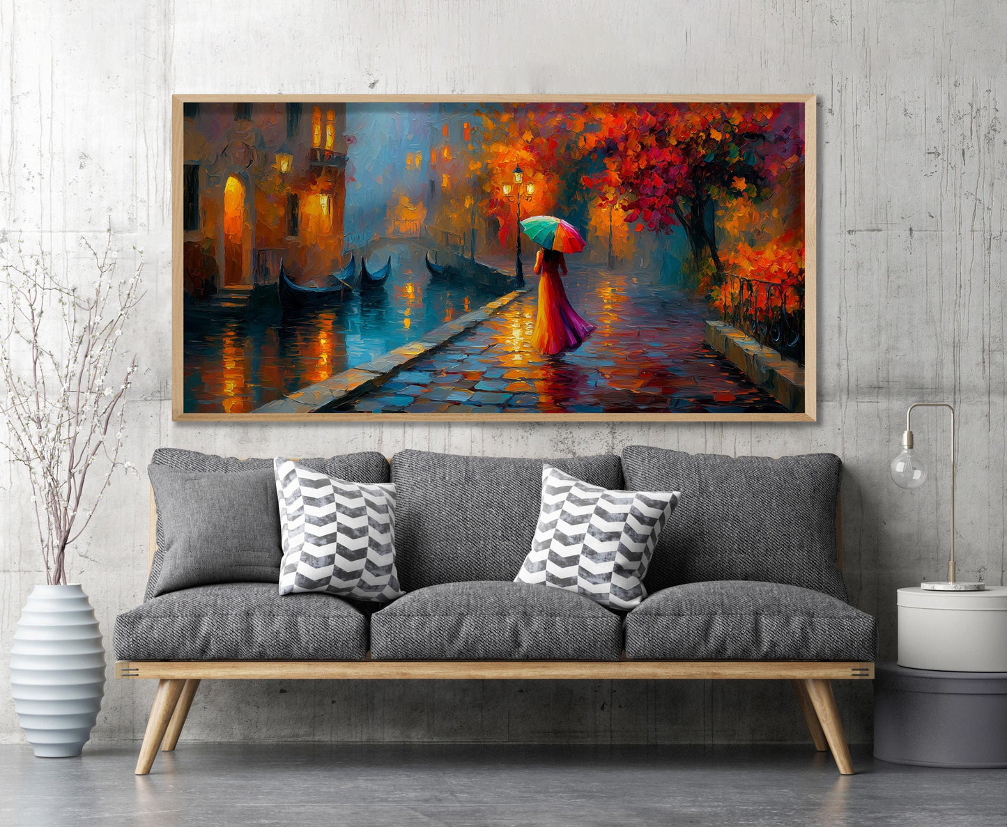 Venice Impressionist Oil Painting Panoramic Print
