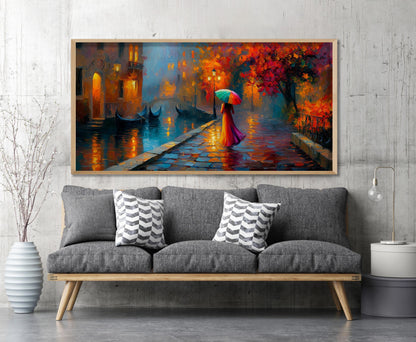 Venice Impressionist Oil Painting Panoramic Print