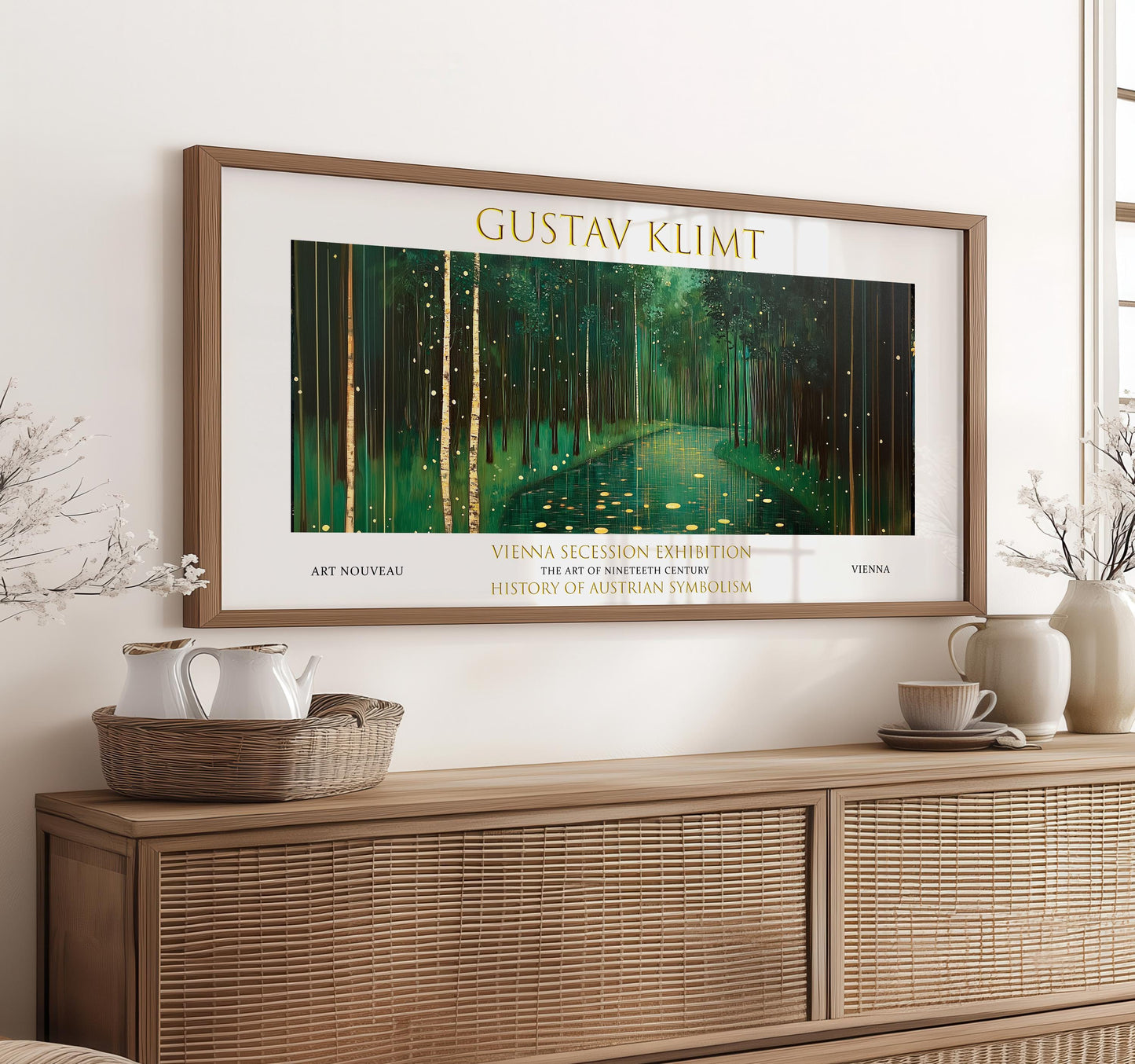 Gustav Klimt Forest Print: Art Nouveau Panoramic Wall Art